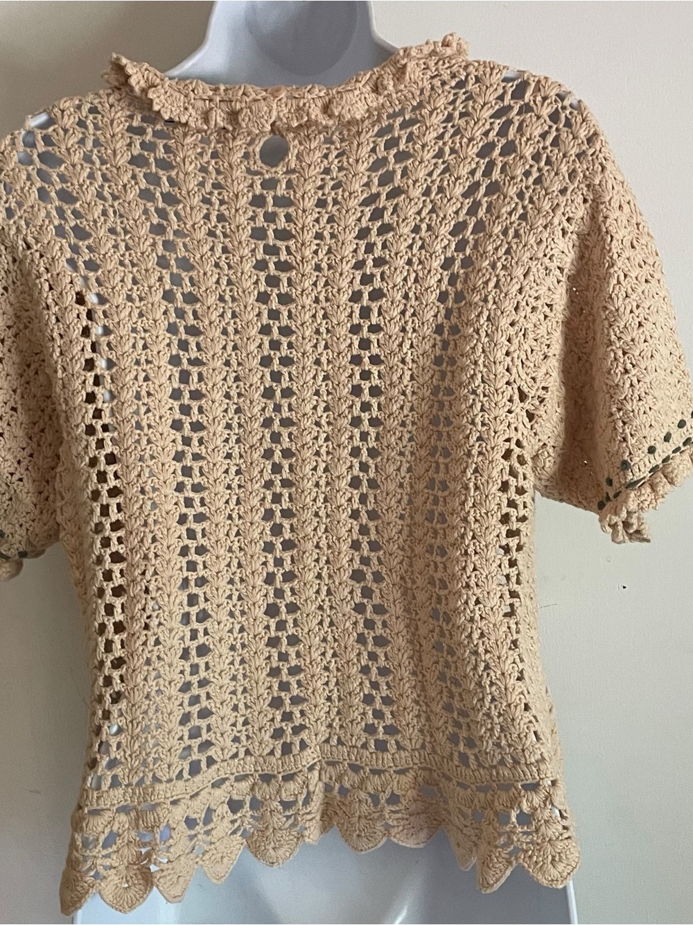 Zara vintage-style crochet open-knit top. - Picture 9 of 13